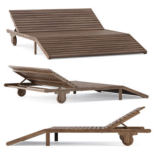 Mary wooden large sunbed MR15 by Bpoint Design  3D model