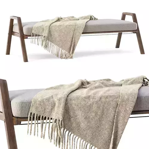Mary wooden ottoman MR80 by Bpoint Design 3D model