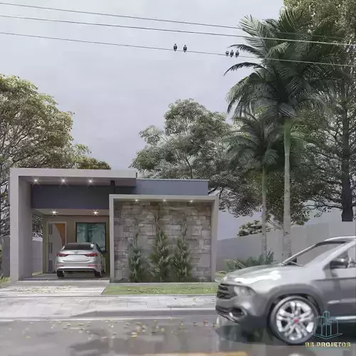 Cena externa de fachada moderna 3D model
