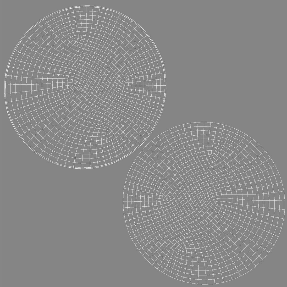 Two White Round Stickers - smooth and curled corners glued tag Low-poly 3D model_4