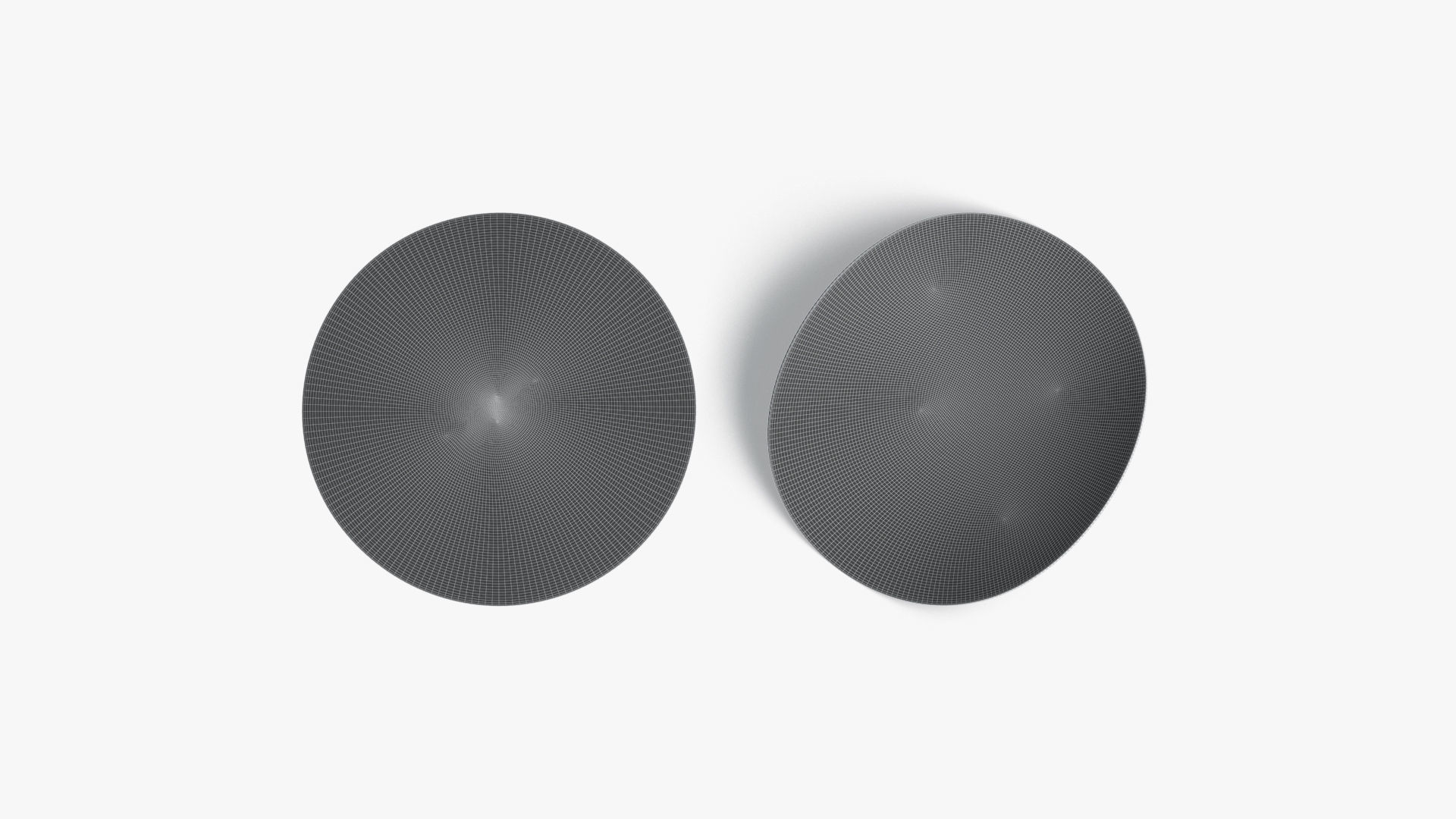 Two White Round Stickers - smooth and curled corners glued tag Low-poly 3D model_7