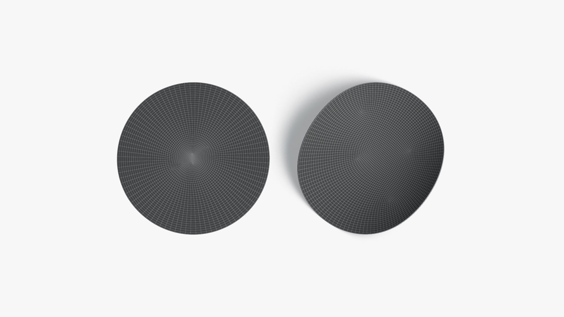 Two White Round Stickers - smooth and curled corners glued tag Low-poly 3D model_6