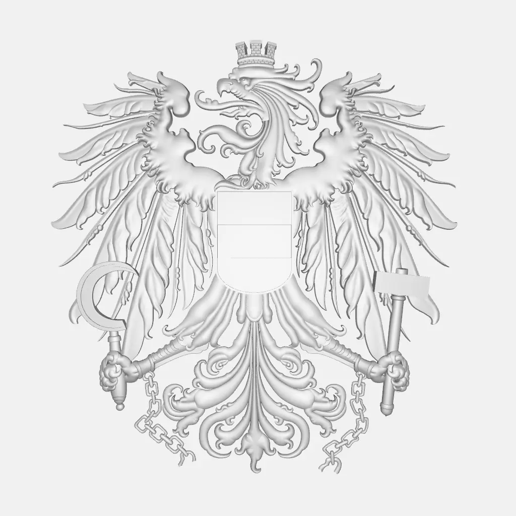 Austrian Coat of Arms Carving  3D print model_0