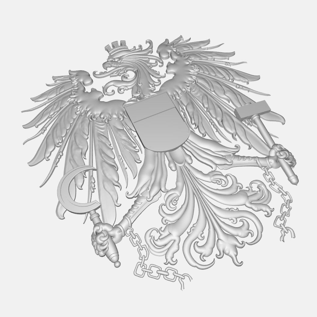 Austrian Coat of Arms Carving  3D print model_3