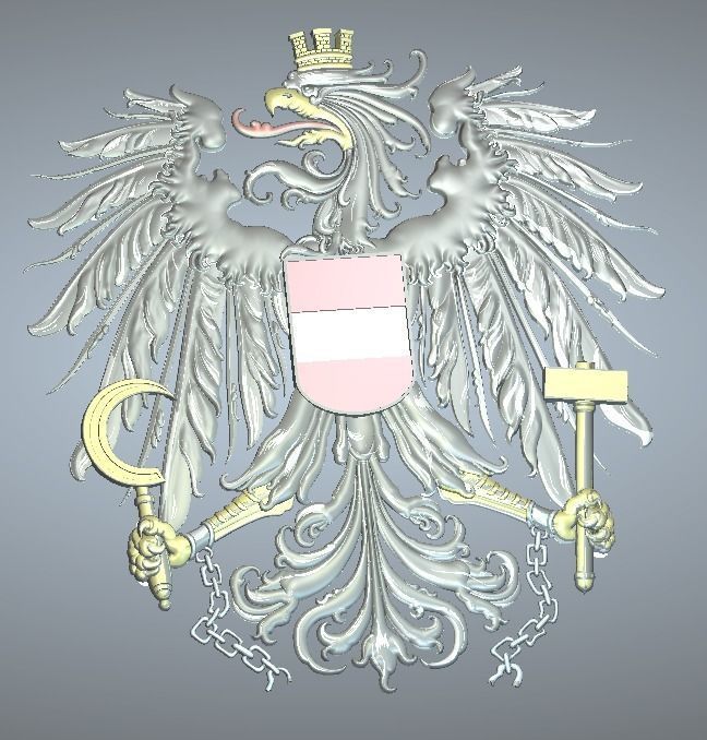 Austrian Coat of Arms Carving  3D print model_4