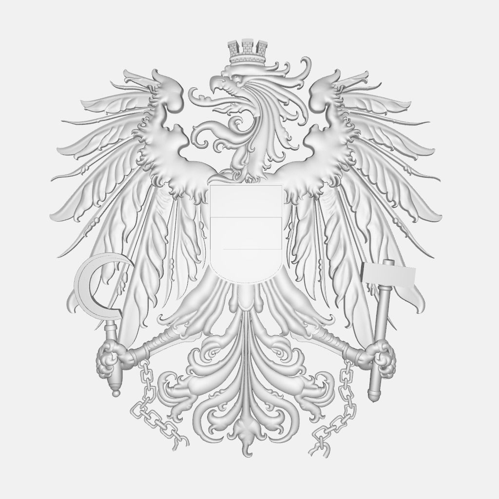 Austrian Coat of Arms Carving  3D print model_2