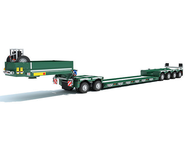 Gooseneck Low Loader Trailer 3D model