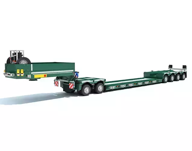 Gooseneck Low Loader Trailer 3D model