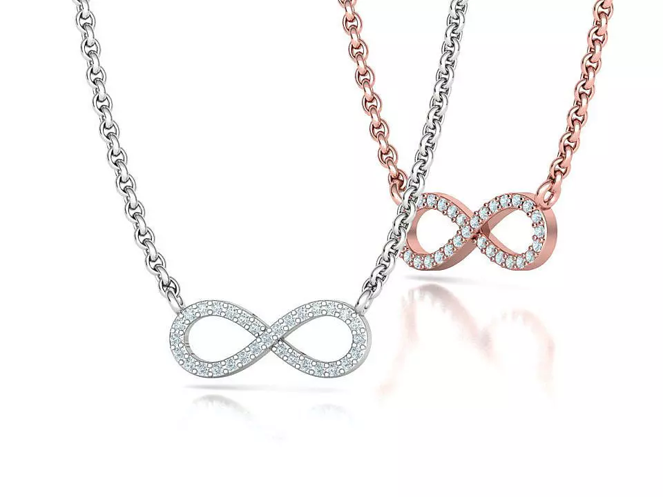 infinity diamond necklace 3dprint model Endless Love 3D print model_0