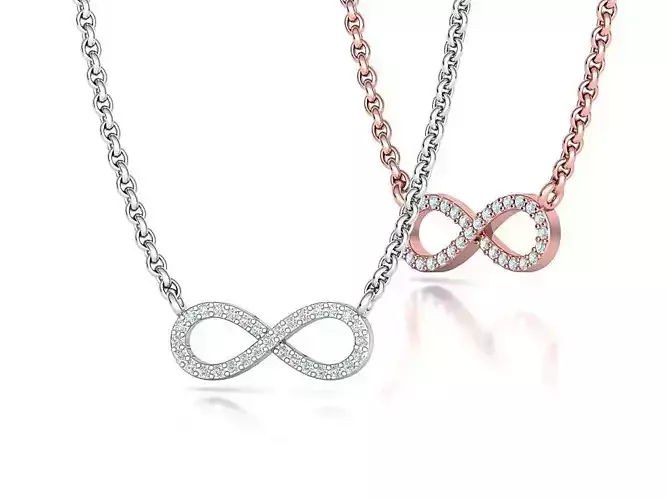 infinity diamond necklace 3dprint model Endless Love 3D print model