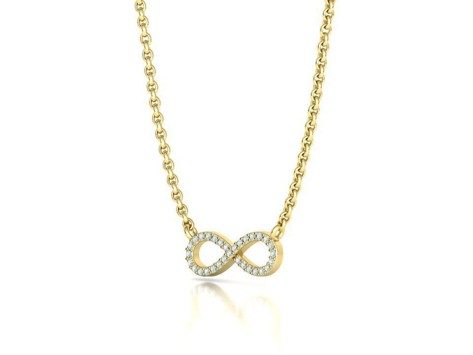 infinity diamond necklace 3dprint model Endless Love 3D print model_36