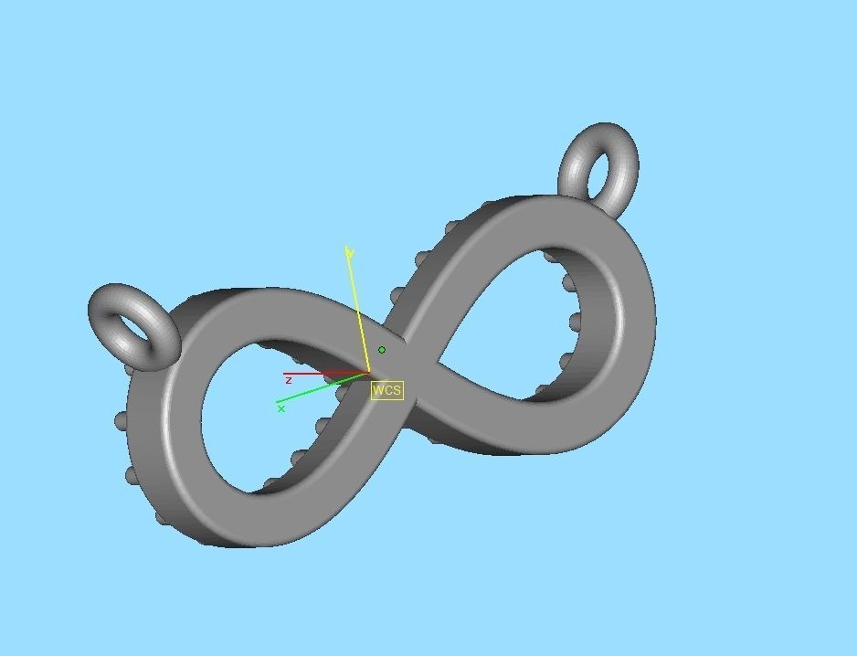 infinity diamond necklace 3dprint model Endless Love 3D print model_10