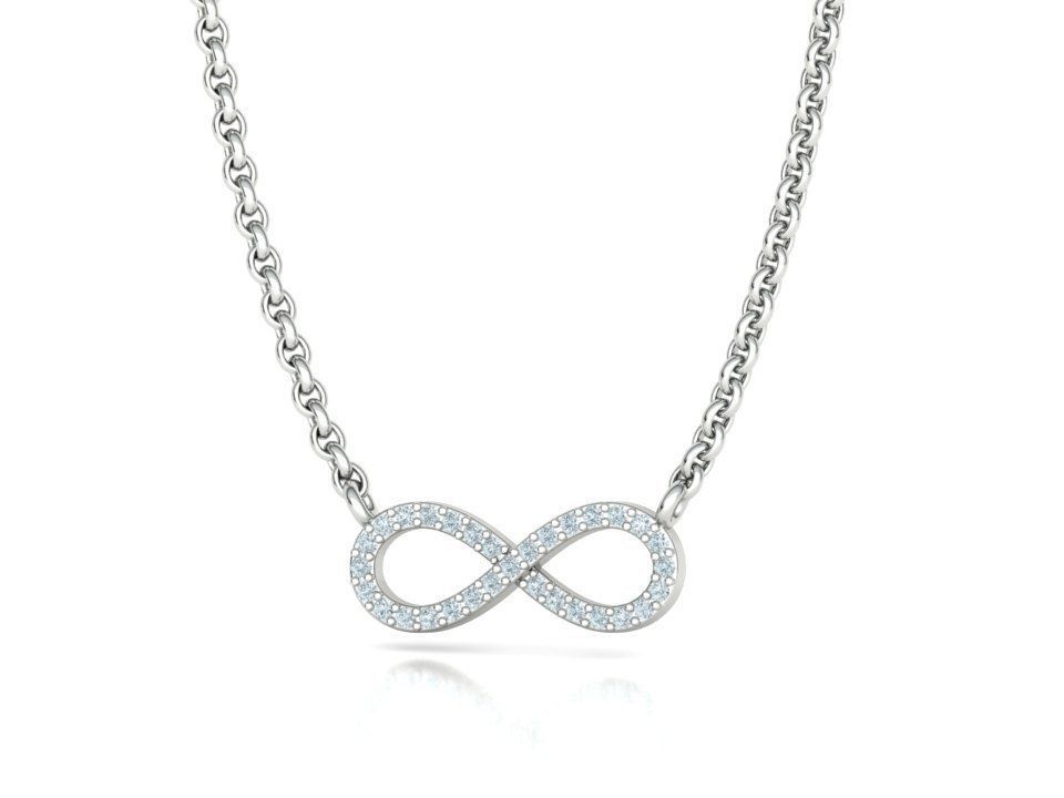 infinity diamond necklace 3dprint model Endless Love 3D print model_4