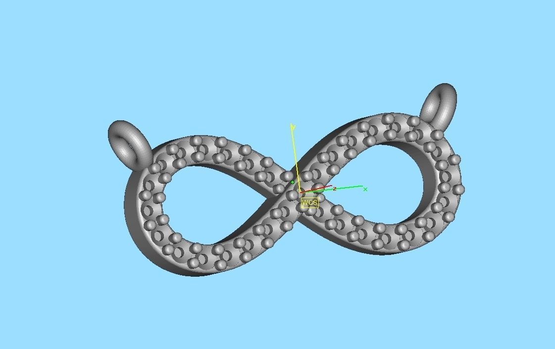 infinity diamond necklace 3dprint model Endless Love 3D print model_21