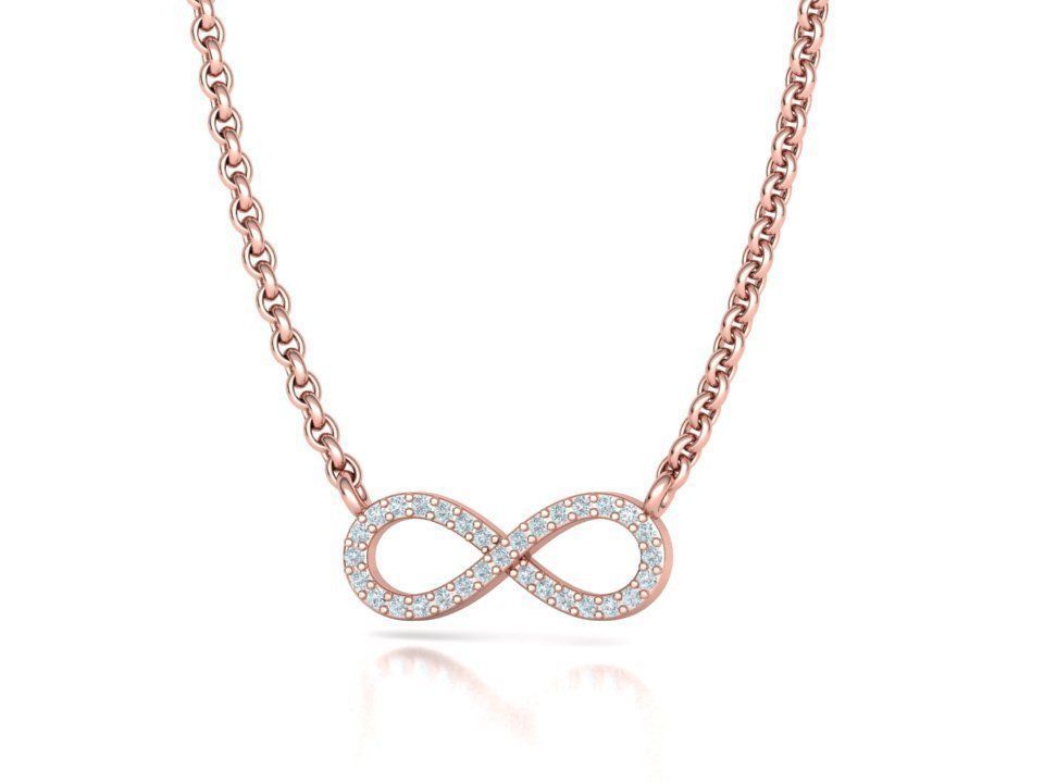 infinity diamond necklace 3dprint model Endless Love 3D print model_2