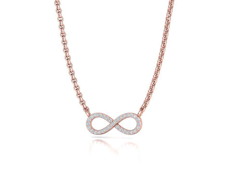 infinity diamond necklace 3dprint model Endless Love 3D print model_32
