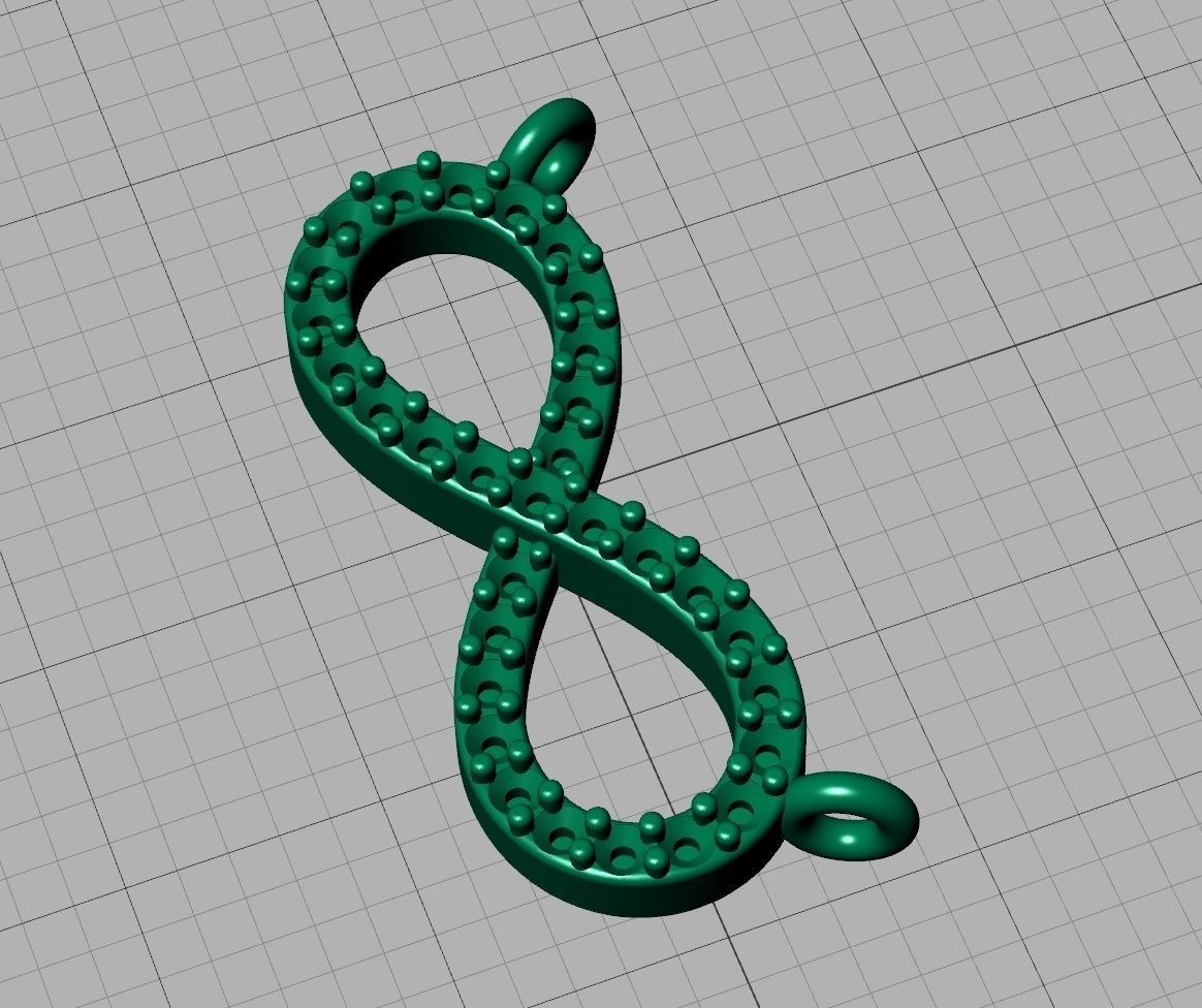 infinity diamond necklace 3dprint model Endless Love 3D print model_20