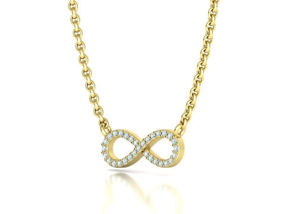 infinity diamond necklace 3dprint model Endless Love 3D print model_6