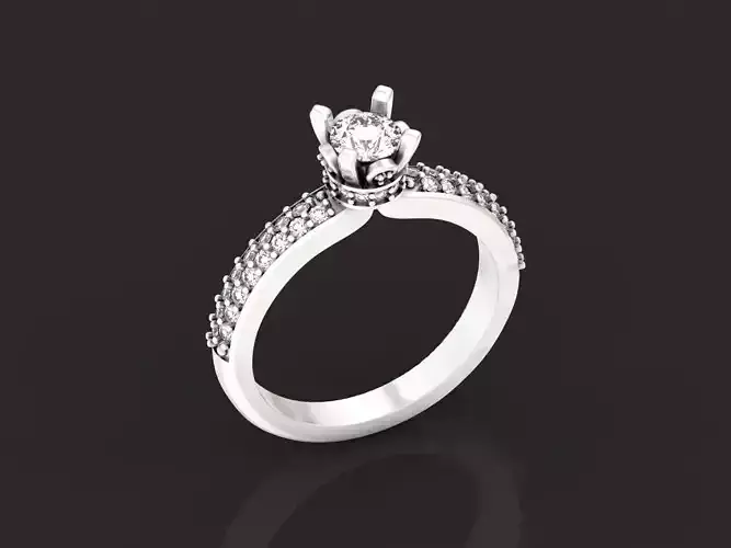 elegant engagement ring with diamond 4 prong