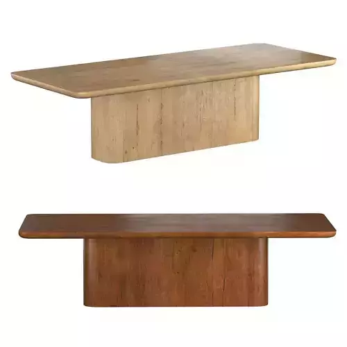 OSLO PEDESTAL RECTANGULAR DINING TABLE 3D model