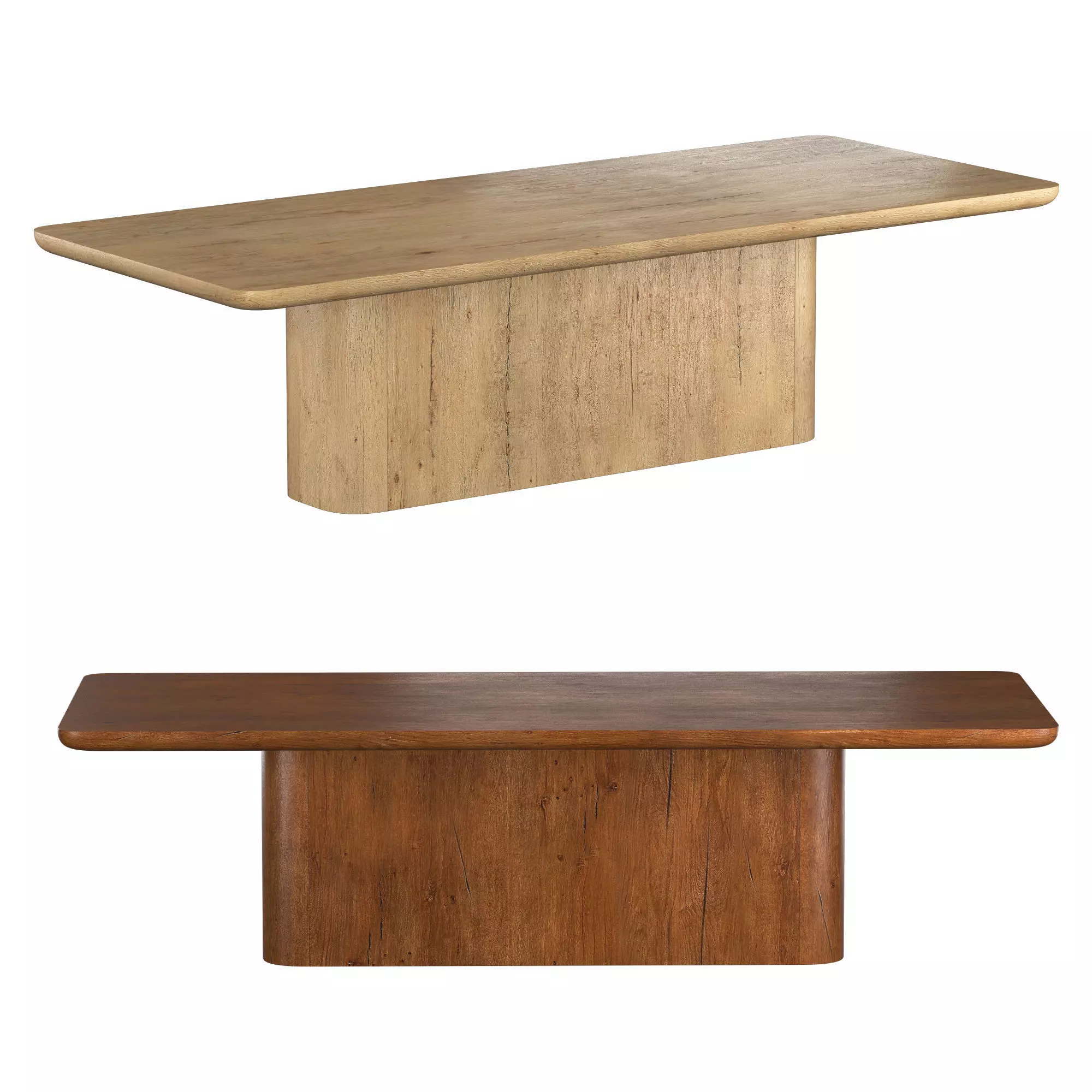 OSLO PEDESTAL RECTANGULAR DINING TABLE 3D model_0