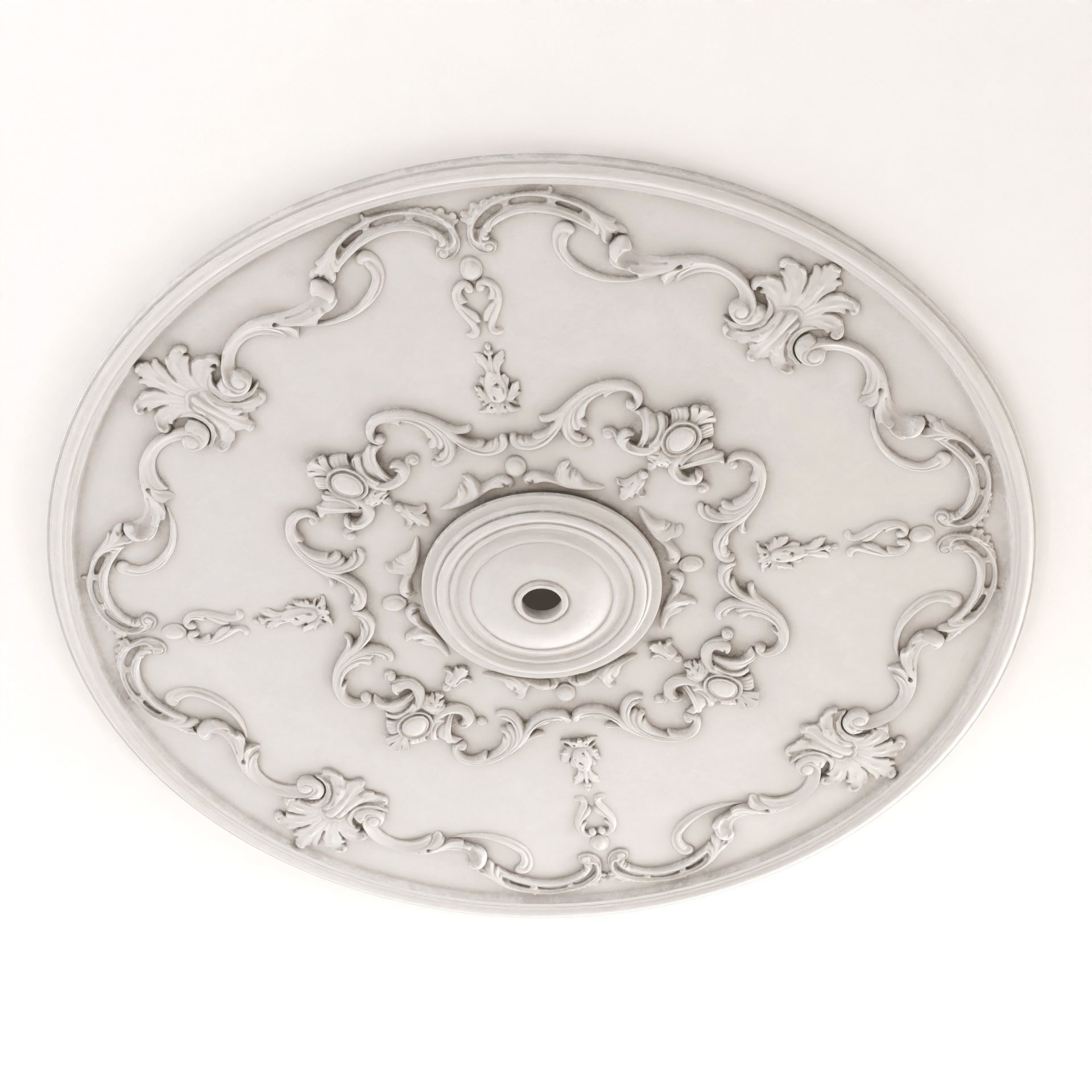 Decorative Ceiling Medallion 01 Low-poly 3D model_5
