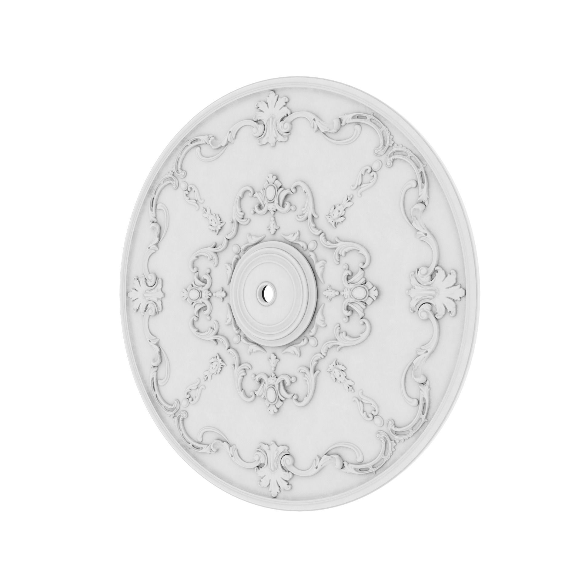 Decorative Ceiling Medallion 01 Low-poly 3D model_4