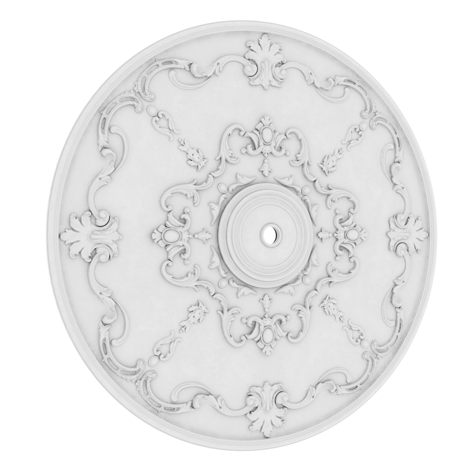 Decorative Ceiling Medallion 01 Low-poly 3D model_1