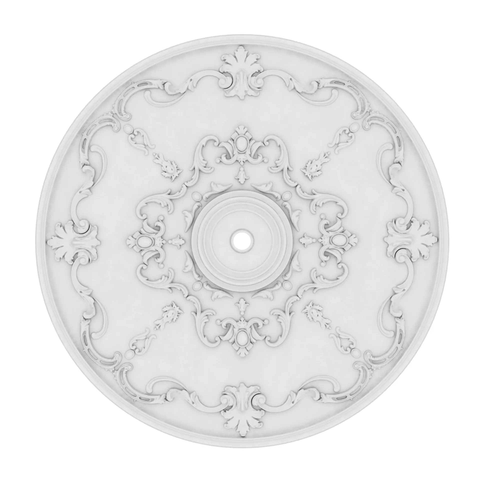 Decorative Ceiling Medallion 01 Low-poly 3D model_0