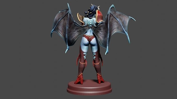 Printable character of game dota 2 Queen of Pain Low-poly 3D model