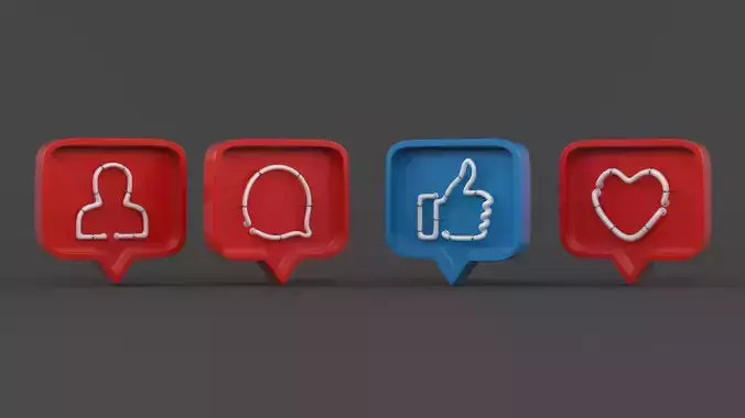 Icons Collection thumbs up icon 3D model
