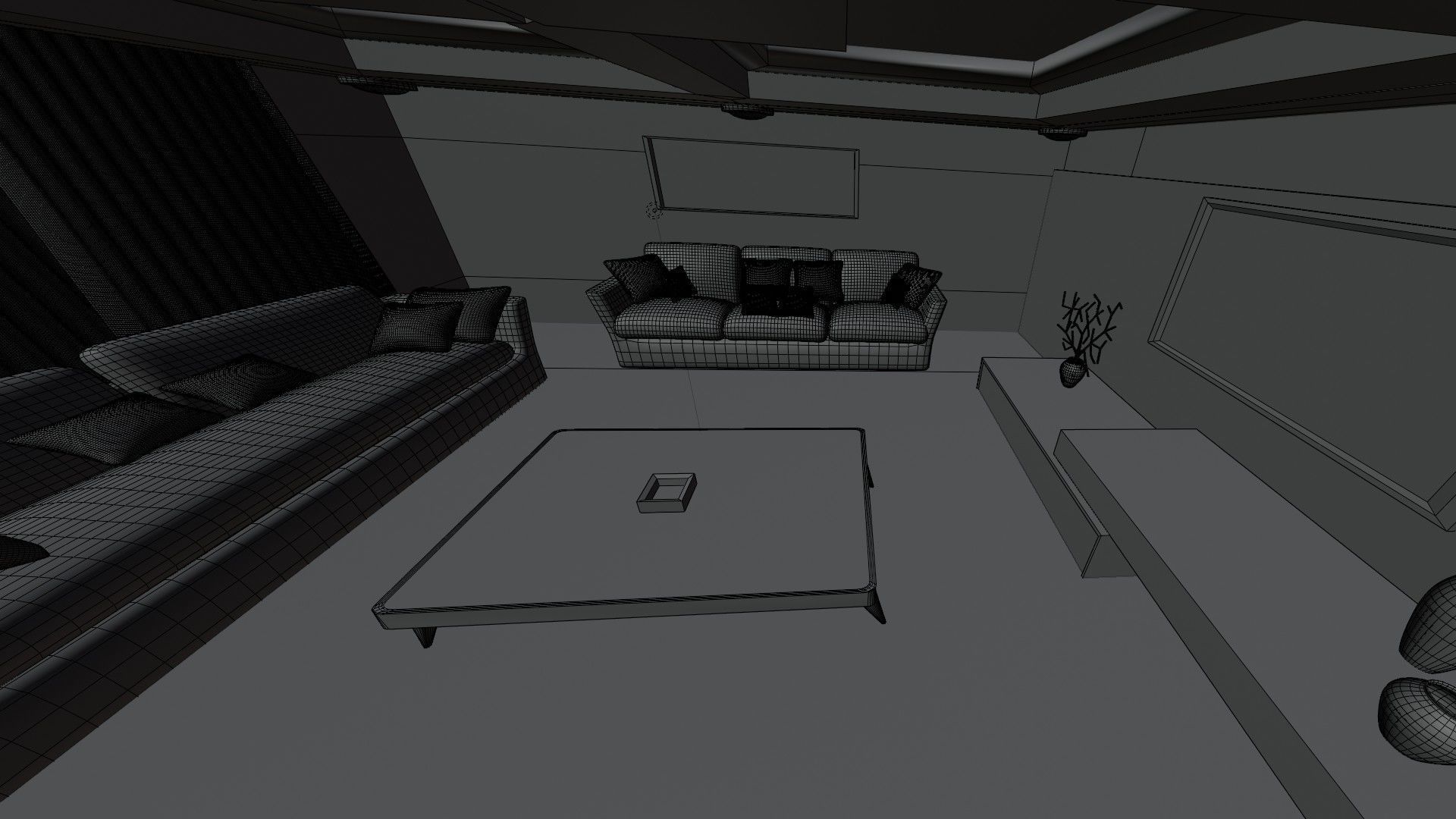 Living room 3D model_2