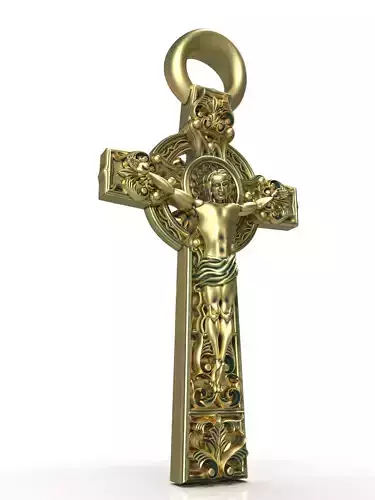 Amulet Necklace Crucifix Jesu Christ Religious for 3d Casting 3D print model