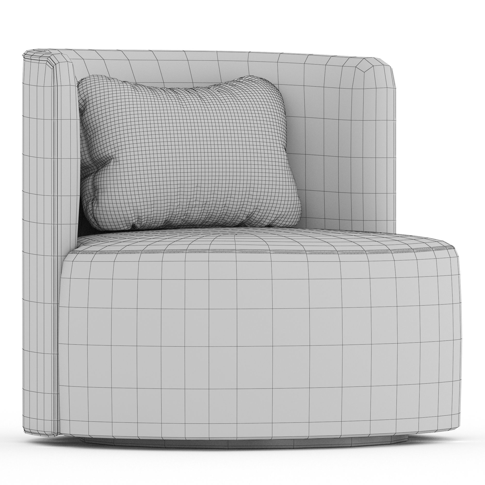 Armchair REYNAUX CURVE Low-poly 3D model_6
