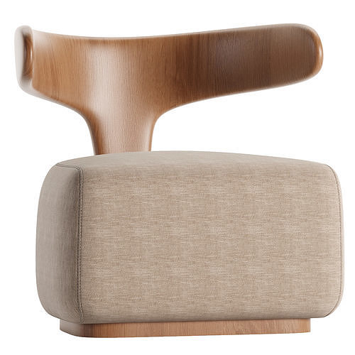 Moby Armchair Morelato Low-poly 3D model 6