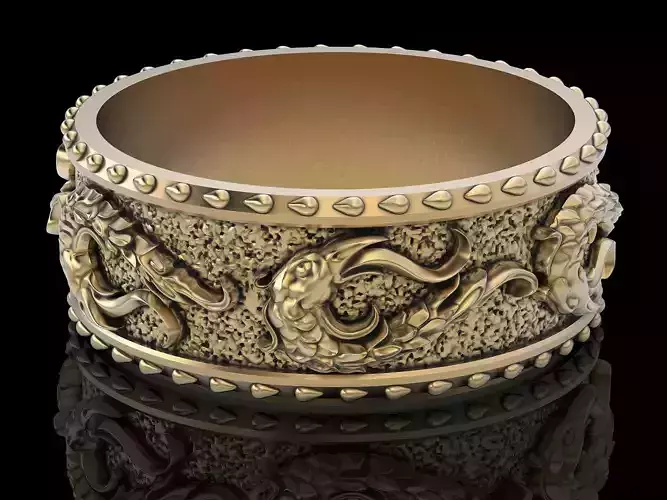 Crane bird ring  sterling gold  jewelry printable 3D model