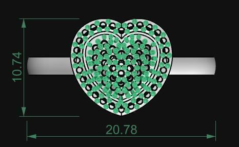Heart Ring 001 3D print model_5