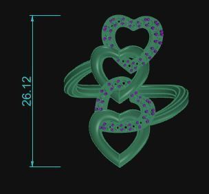 Heart Ring 006 3D print model_5