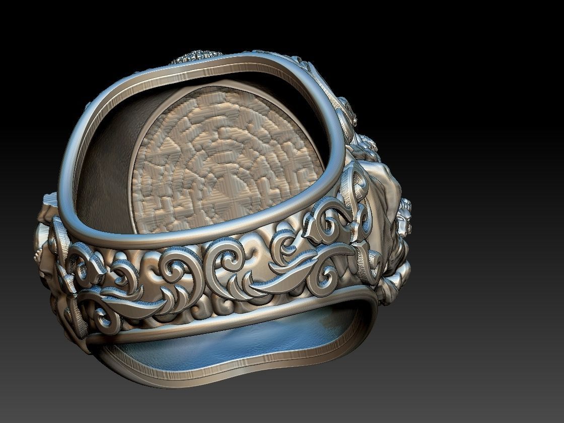 Theseus and Minotaur Greek Mythology Ring - Teseu e Minotauro 3D print model_9