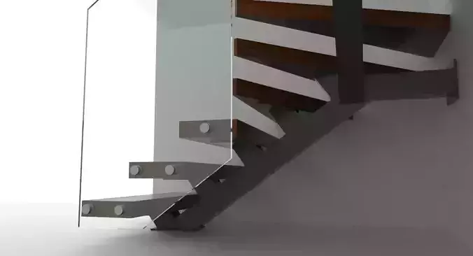 Stair steel wood glass