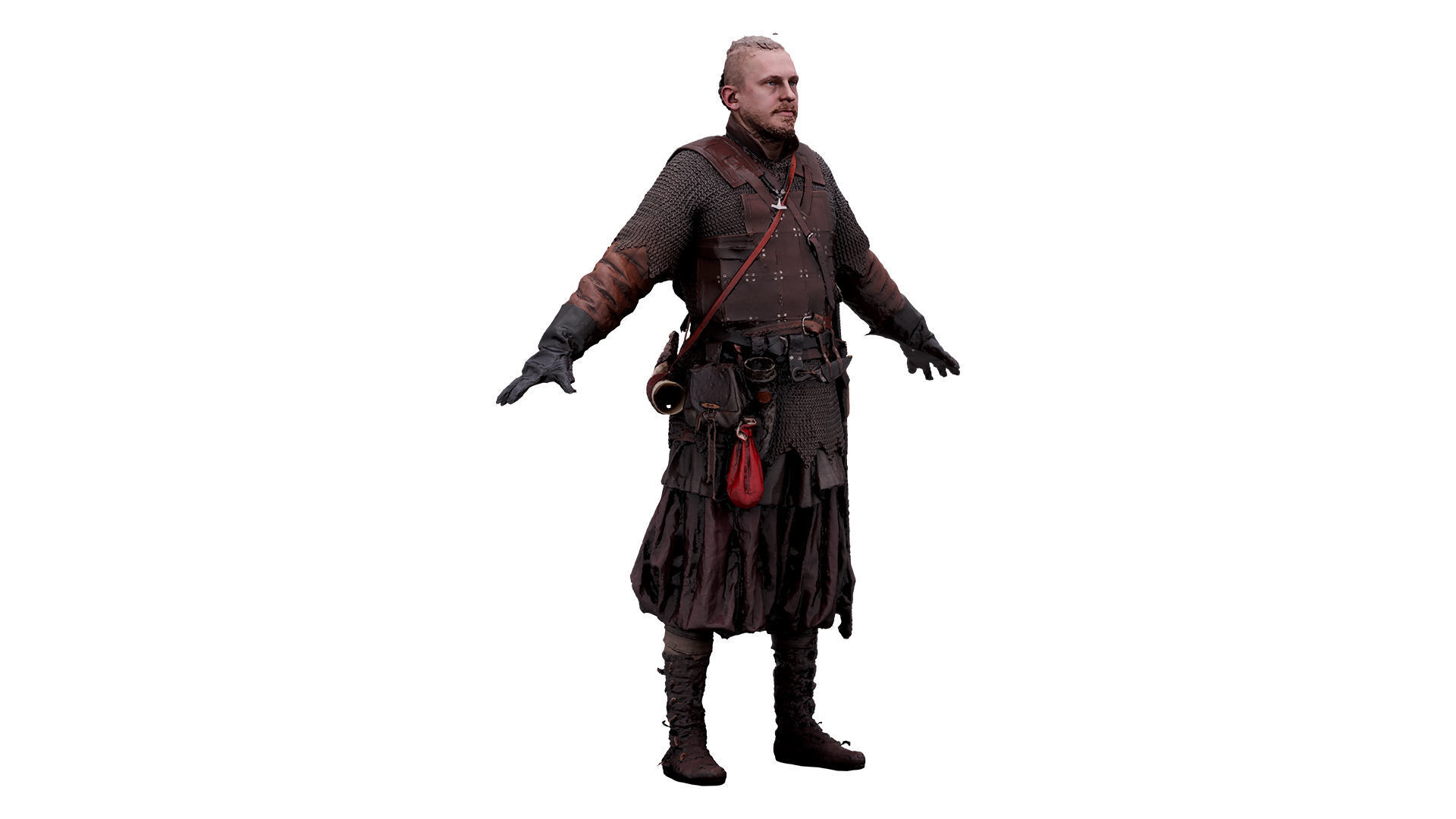 A Pose Raw Body Scan Sigvid Light Pedestrian Viking 3D model_2