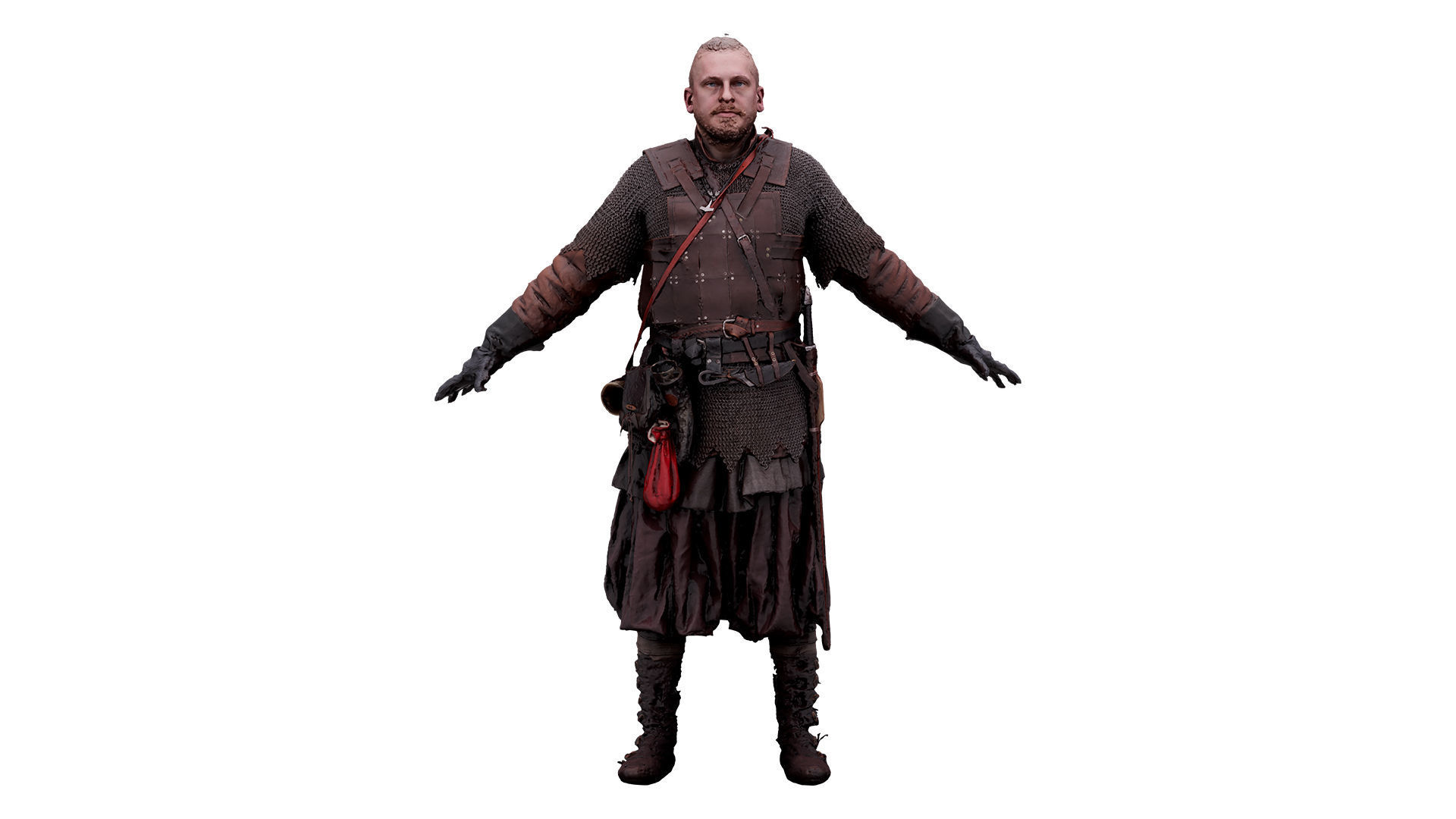 A Pose Raw Body Scan Sigvid Light Pedestrian Viking 3D model_1