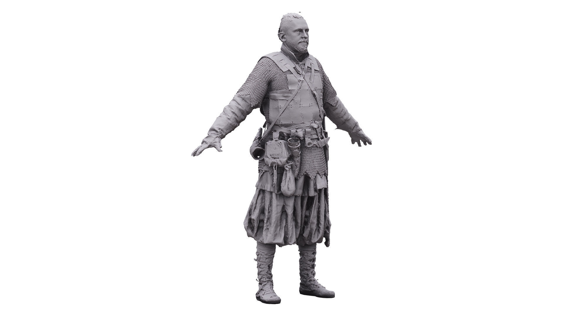 A Pose Raw Body Scan Sigvid Light Pedestrian Viking 3D model_7