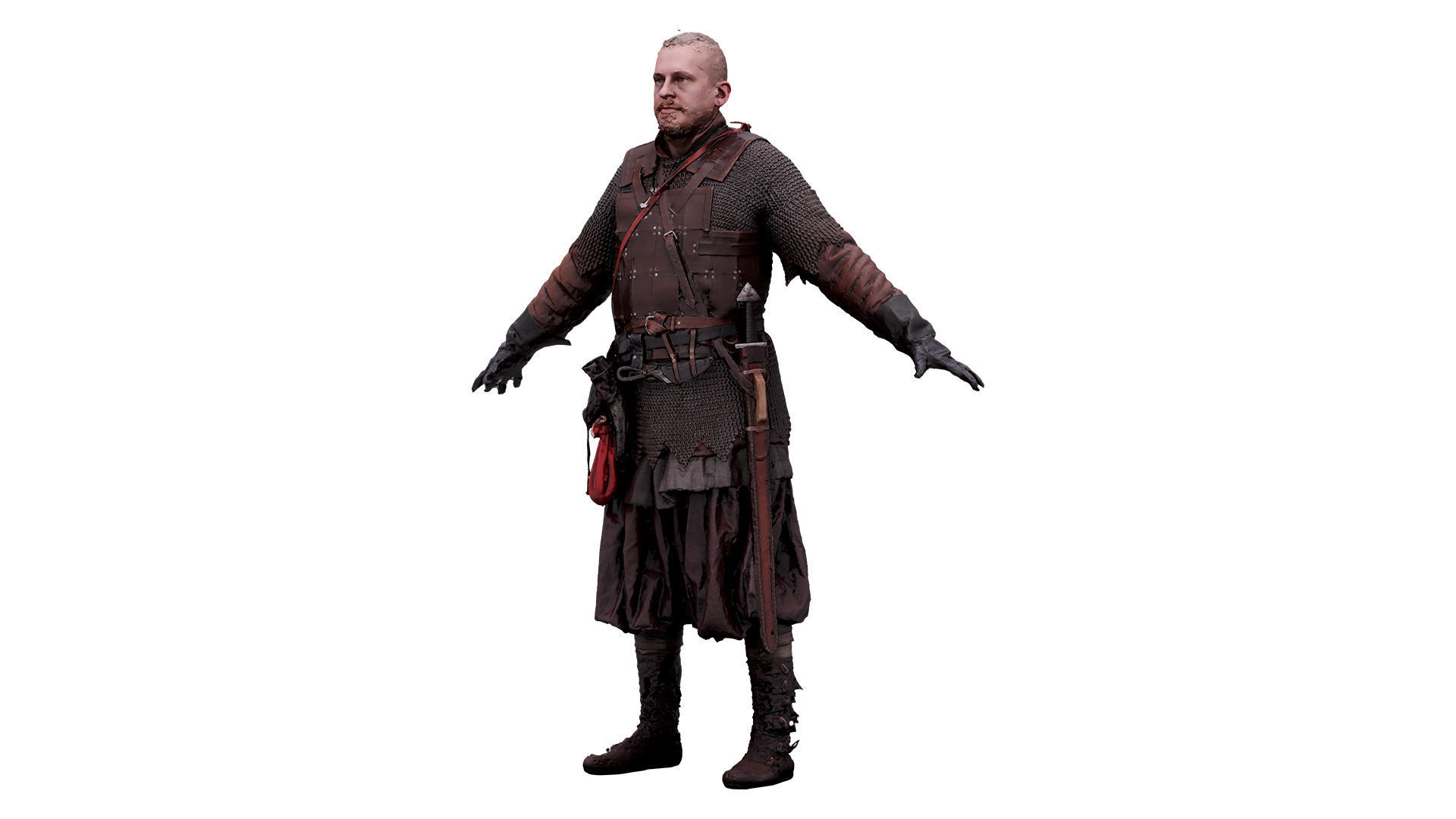 A Pose Raw Body Scan Sigvid Light Pedestrian Viking 3D model_5