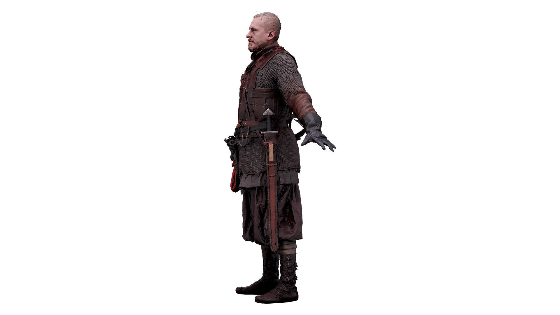 A Pose Raw Body Scan Sigvid Light Pedestrian Viking 3D model_4