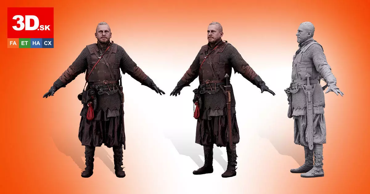 A Pose Raw Body Scan Sigvid Light Pedestrian Viking 3D model_0