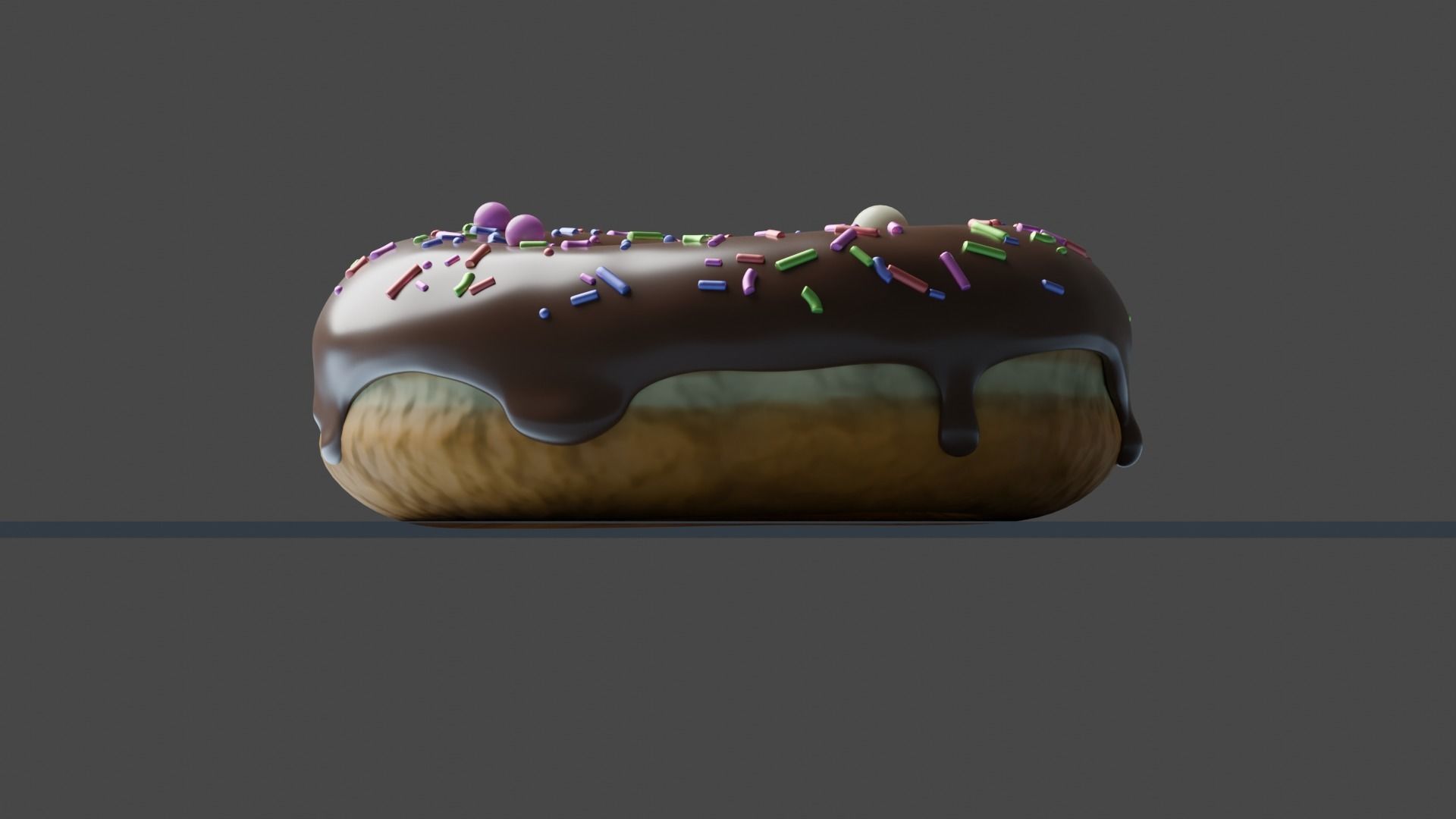 Donut chocolate with sprinkles 3D model_5
