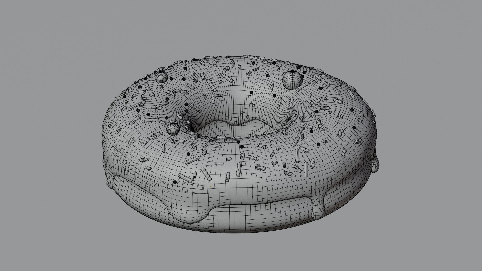 Donut chocolate with sprinkles 3D model_6