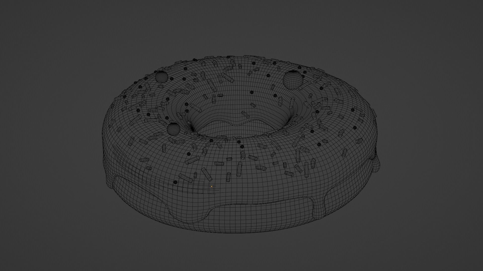 Donut chocolate with sprinkles 3D model_7