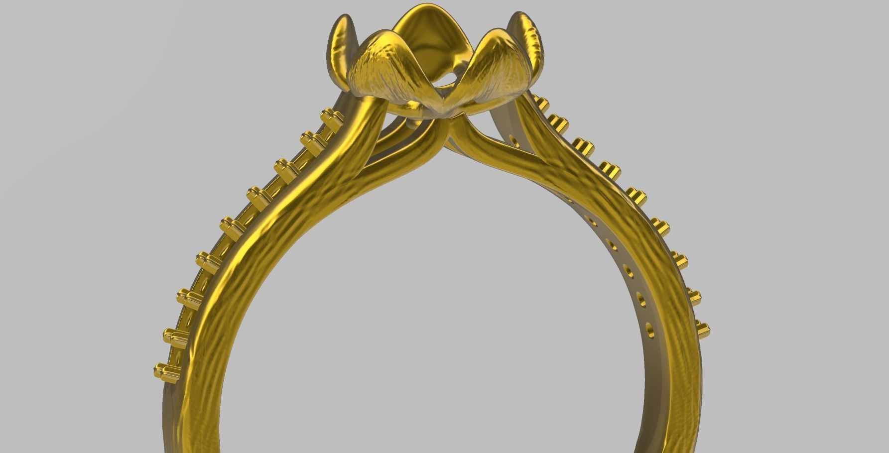 petal textured diamond ring stl verified 3D print model_3